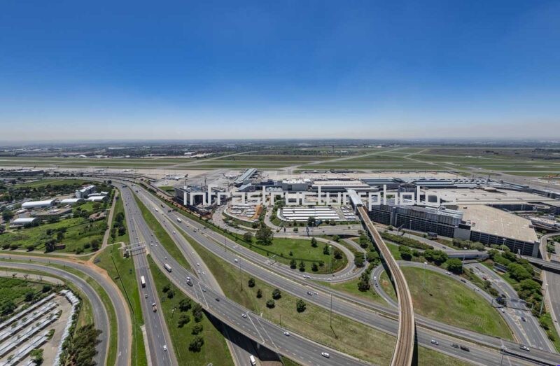 O.R. Tambo International Airport – Aerial View of Airport Precinct and Transport Infrastructure