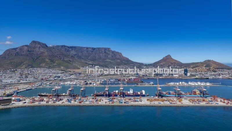 Cape Town Container Terminal and Table Mountain