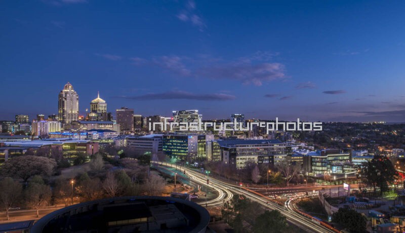 Sandton Skyline at Dusk, Johannesburg, Gauteng
