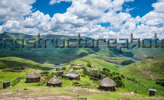 Rural Lesotho homesteads